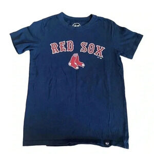 Red Sox Cotton Navy Red Graphic Unisex Short Sleeves Tshirt SZ S # 1316